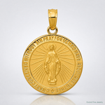 14k Miraculous Medal Pendant - Lifestyle View