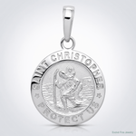 14k White Gold Saint Christopher Medal Charm - Lifestyle View