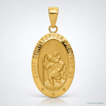 14k Saint Christopher Medal Pendant - Lifestyle View