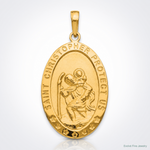14k Saint Christopher Medal Pendant - Lifestyle View