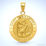14k Saint Christopher Medal Pendant - Lifestyle View