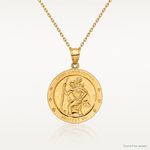 14k Saint Christopher Medal Pendant - Lifestyle View