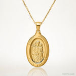 14k Saint Joseph Medal Pendant - Lifestyle View