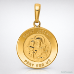 14k Saint Joseph Medal Charm - Lifestyle View
