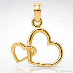 14K Polished Intertwined Double Heart Pendant - Lifestyle View