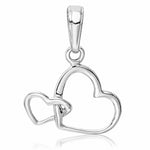 14K White Gold Polished Intertwined Double Heart Pendant - Lifestyle View
