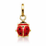 14k Enameled Ladybug Charm - Lifestyle View