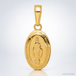 14k Miraculous Medal Charm - Lifestyle View