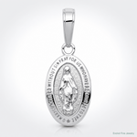 14k White Gold Miraculous Medal Charm - Lifestyle View