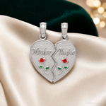 14k White Enameled MOTHER - DAUGHTER Break-apart Pendant - Lifestyle View