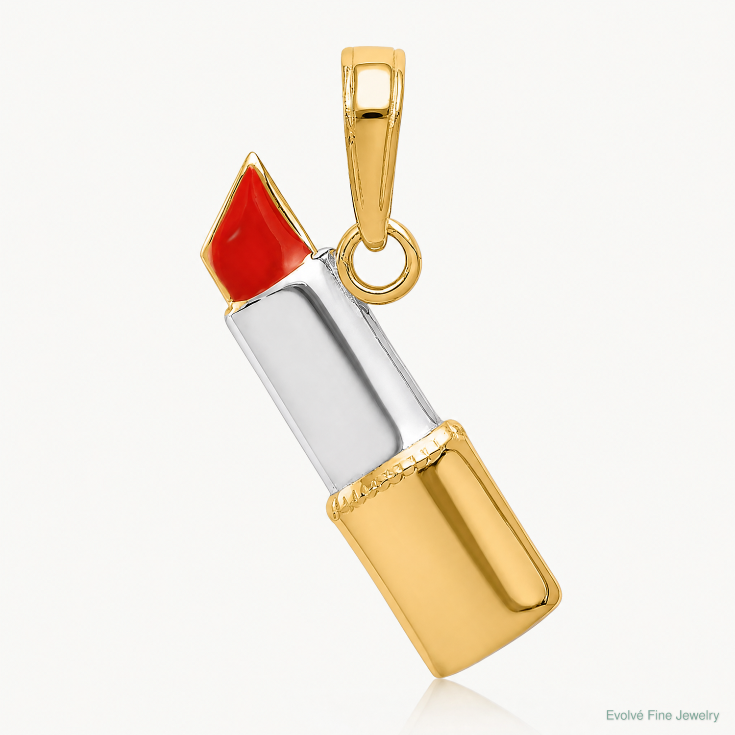 14K and Rhodium Enameled Lipstick Charm - Lifestyle View
