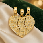 14k Break-apart BIG SIS-MOM-LIL SIS Charm - Lifestyle View