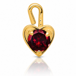 14ky July Synthetic Birthstone Heart Charm - Lifestyle View