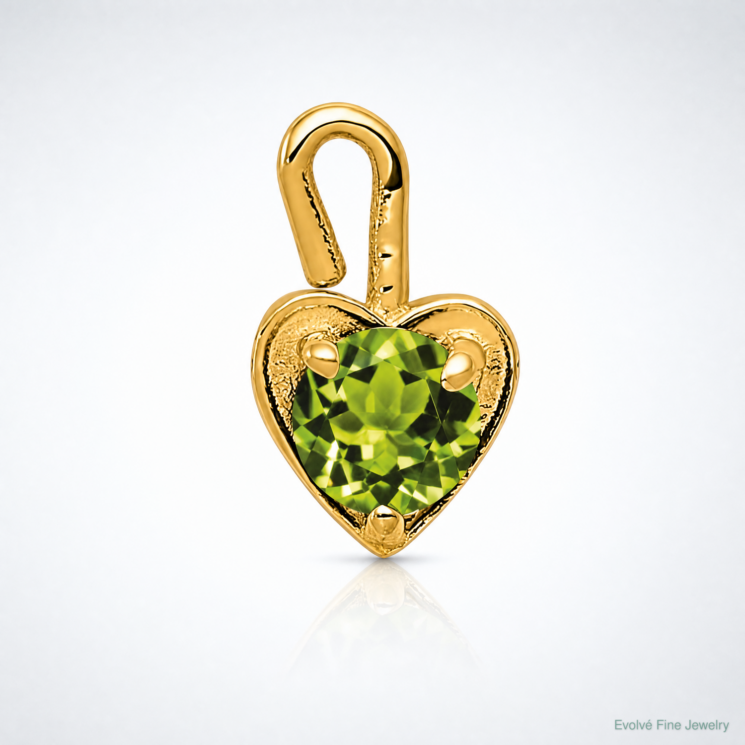 14ky August Synthetic Birthstone Heart Charm - Lifestyle View