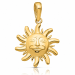 14k Polished Small Sun Charm - Lifestyle View