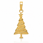 14k Polished Christmas Tree Pendant - Lifestyle View