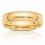 14KY 6mm Milgrain Comfort Fit Band Size 4 - Lifestyle View