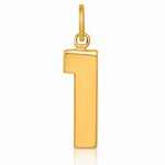 14k Medium Polished Number 1 Charm - Lifestyle View