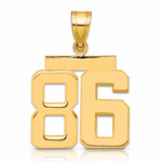 14k Medium Polished Number 86 Charm - Lifestyle View