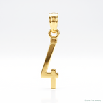 14k Polished Number 4 Pendant - Lifestyle View