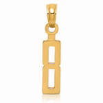 14k Polished Number 8 Pendant - Lifestyle View