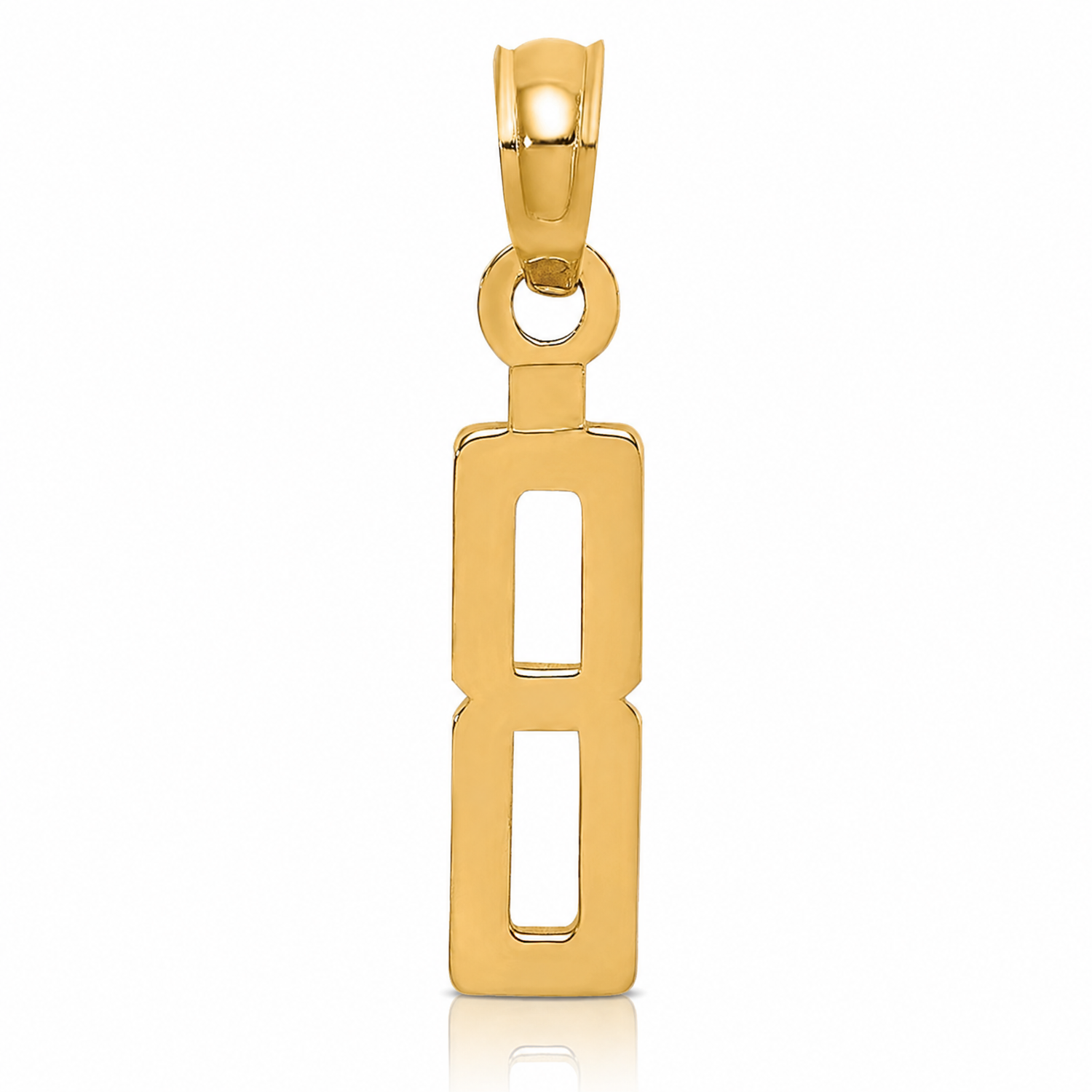 14k Polished Number 8 Pendant - Lifestyle View