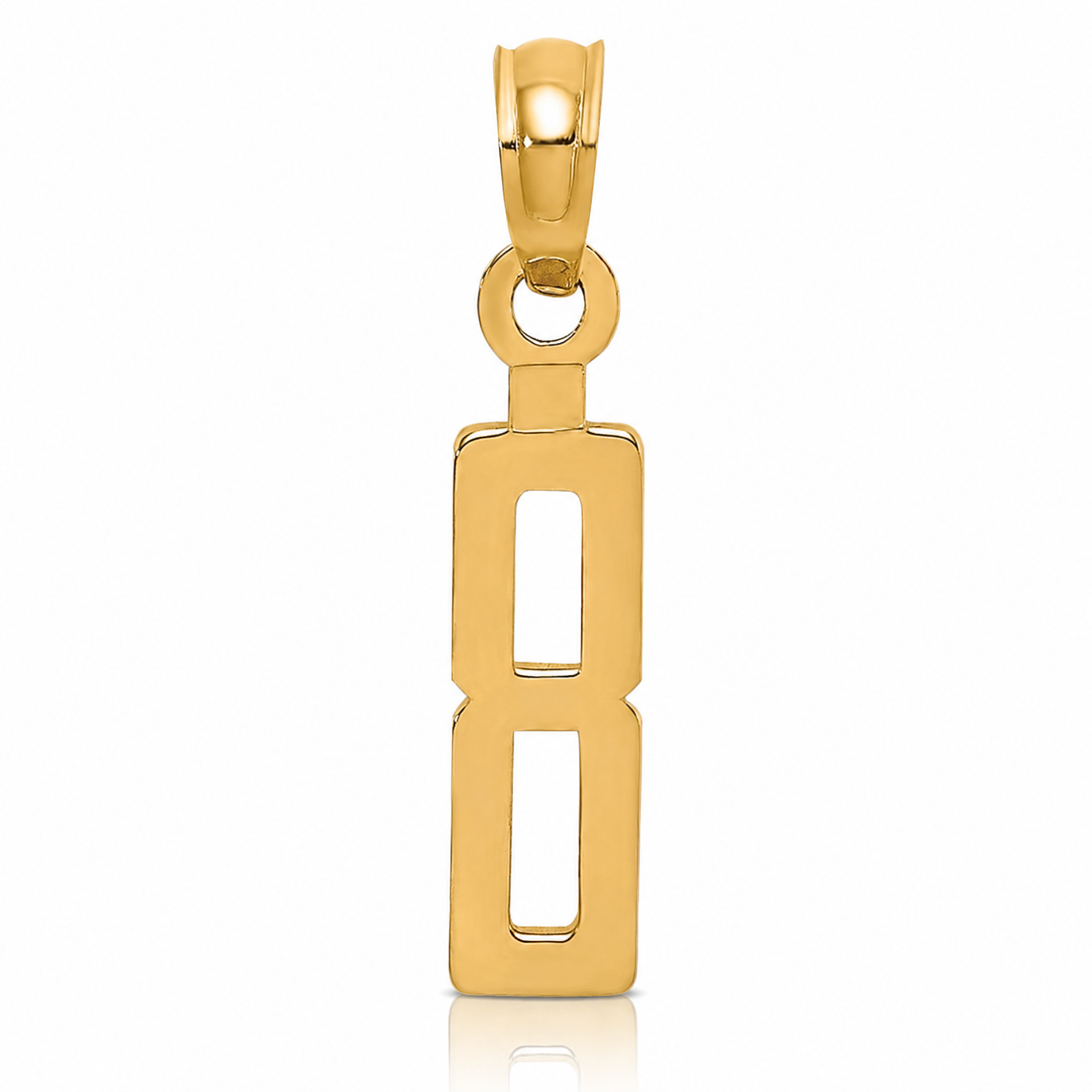 14k Polished Number 8 Pendant - Lifestyle View