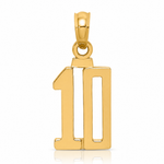 14k Polished Number 10 Pendant - Lifestyle View