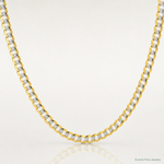 14k 3.7mm Lightweight PavÃ© Flat Cuban Chain - Lifestyle View