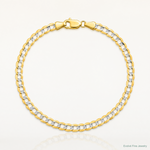 14k 3.7mm Lightweight PavÃ© Flat Cuban Chain - Lifestyle View