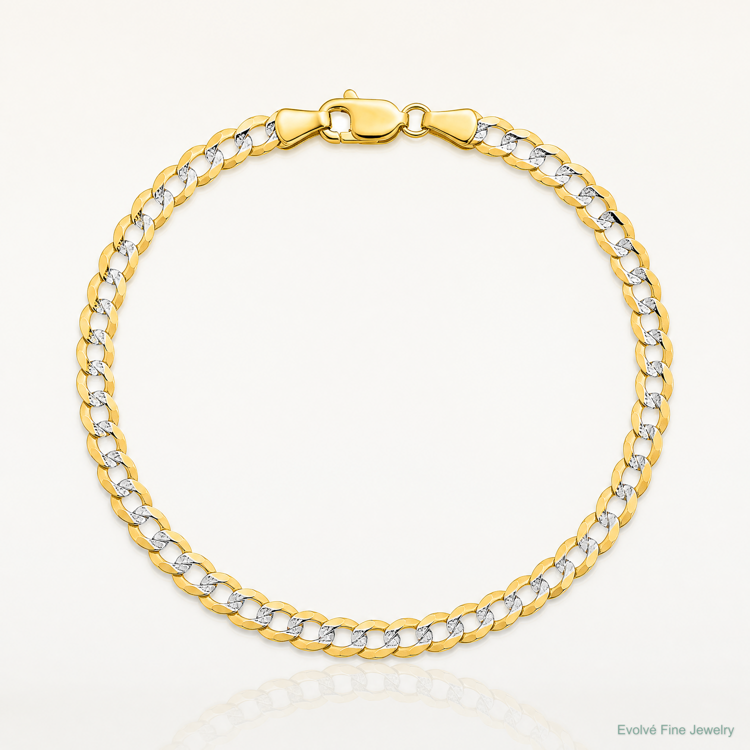 14k 3.7mm Lightweight PavÃ© Flat Cuban Chain - Lifestyle View