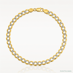 14k 4.7mm Lightweight PavÃ© Flat Cuban Chain - Lifestyle View