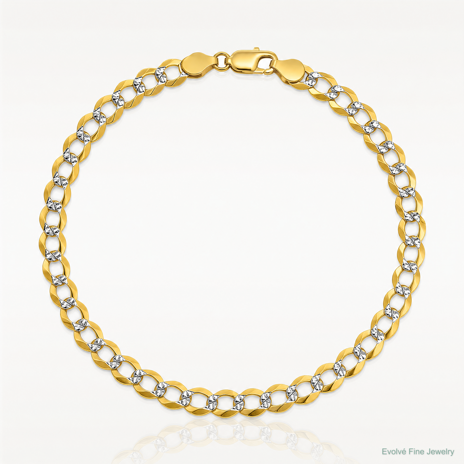 14k 4.7mm Lightweight PavÃ© Flat Cuban Chain - Lifestyle View