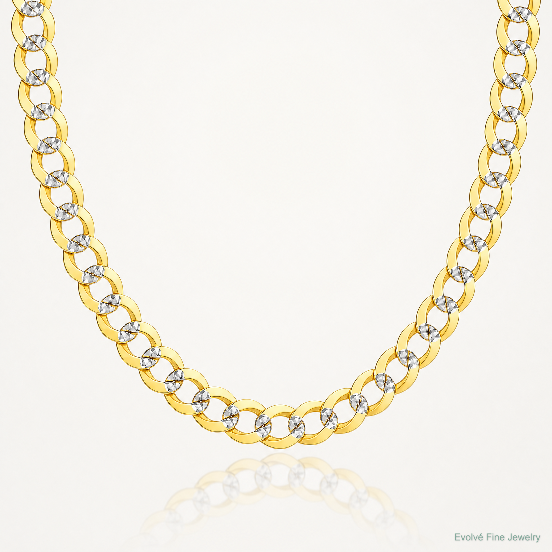14k 5.9mm Lightweight PavÃ© Flat Cuban Chain - Lifestyle View