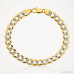14k 7.2mm Lightweight PavÃ© Flat Cuban Chain - Lifestyle View