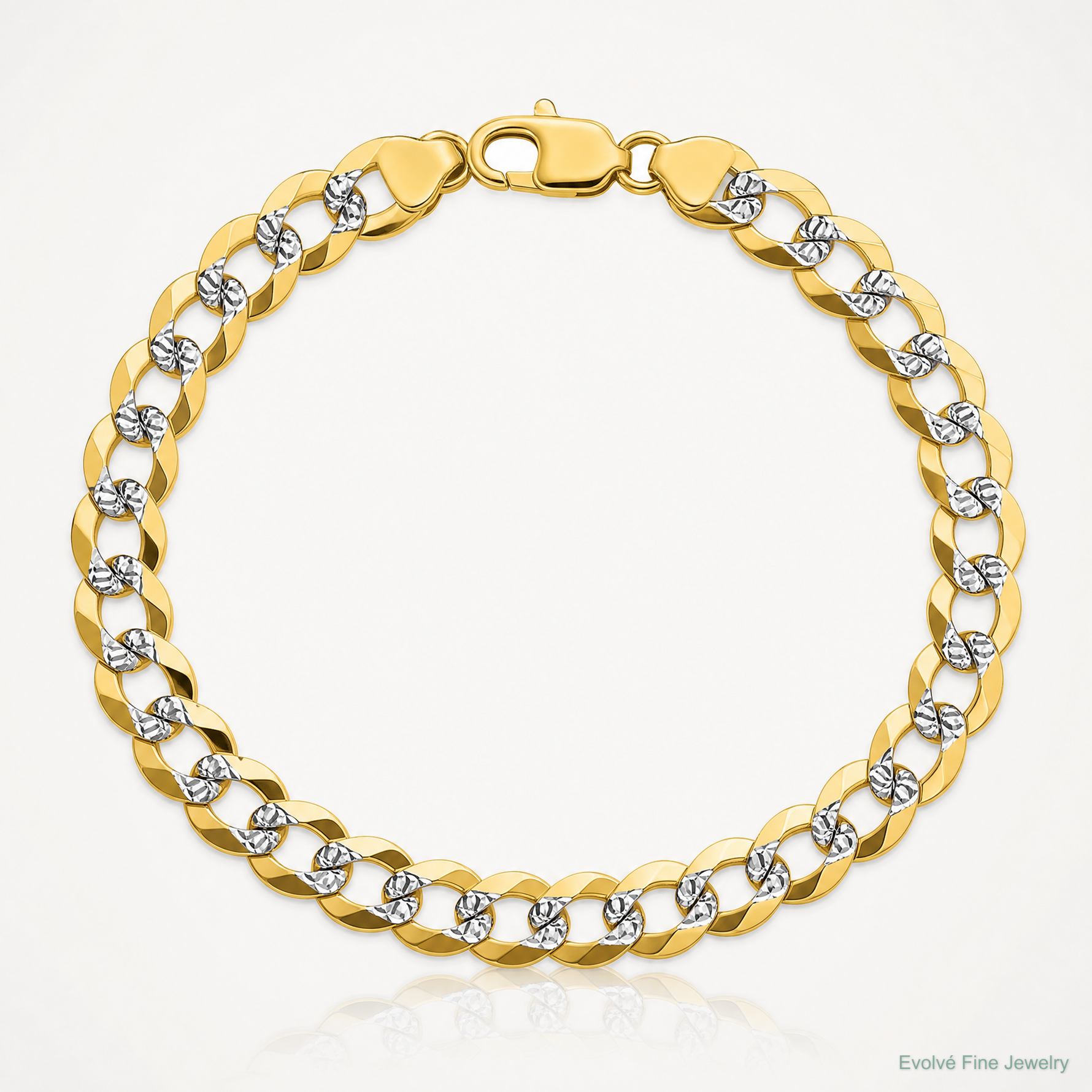 14k 7.2mm Lightweight PavÃ© Flat Cuban Chain - Lifestyle View