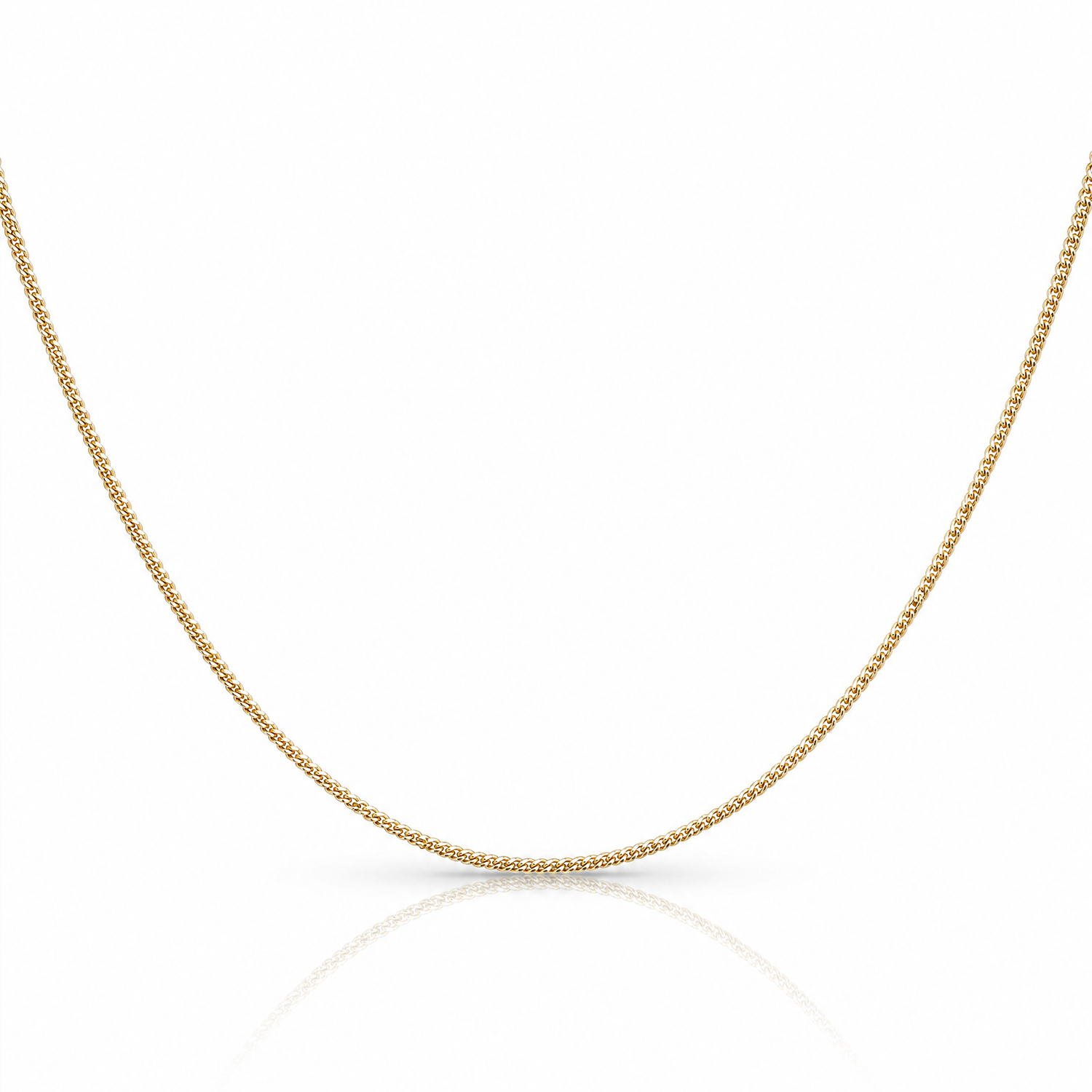 14k 1.3mm Curb Pendant Chain - Lifestyle View