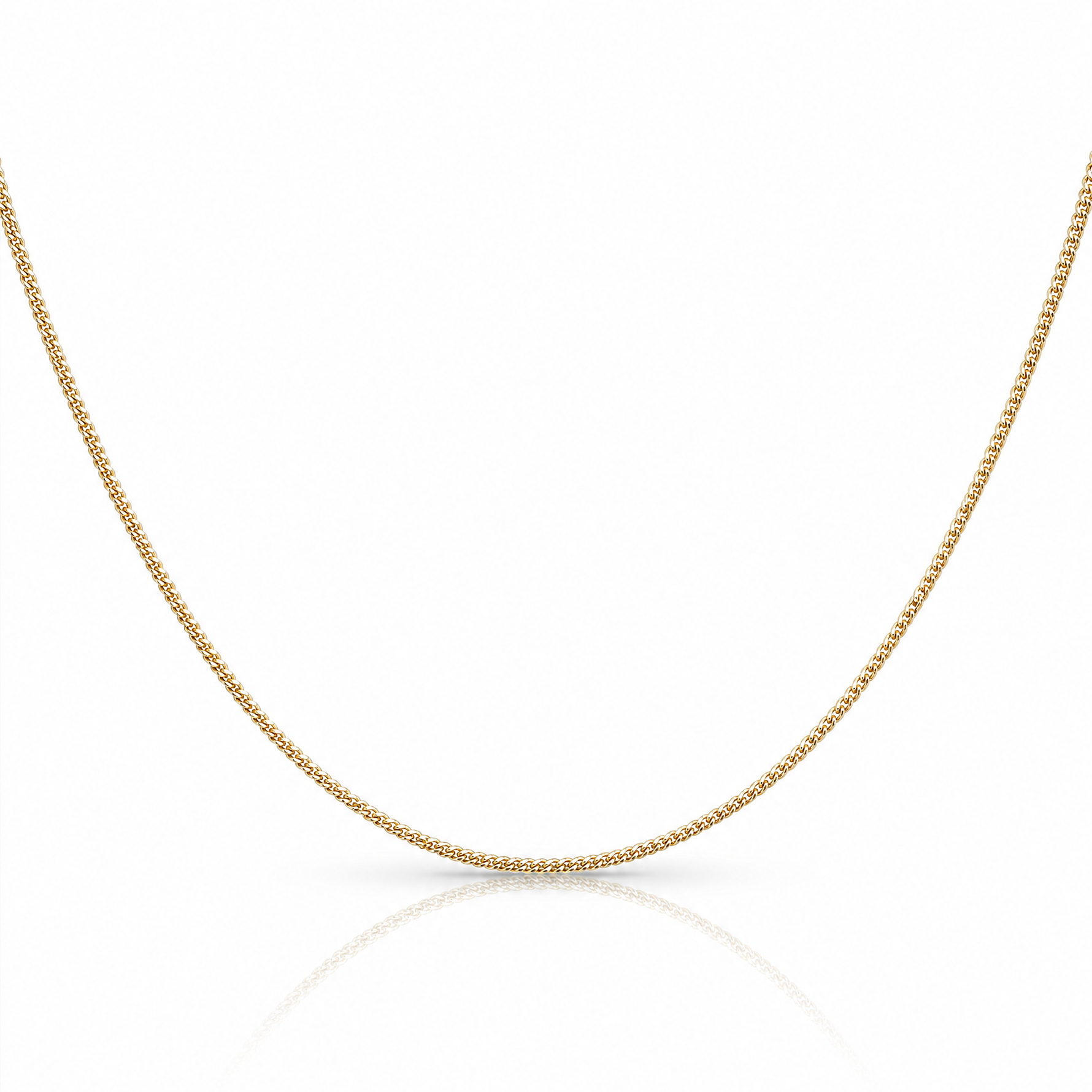 14k 1.3mm Curb Pendant Chain - Lifestyle View