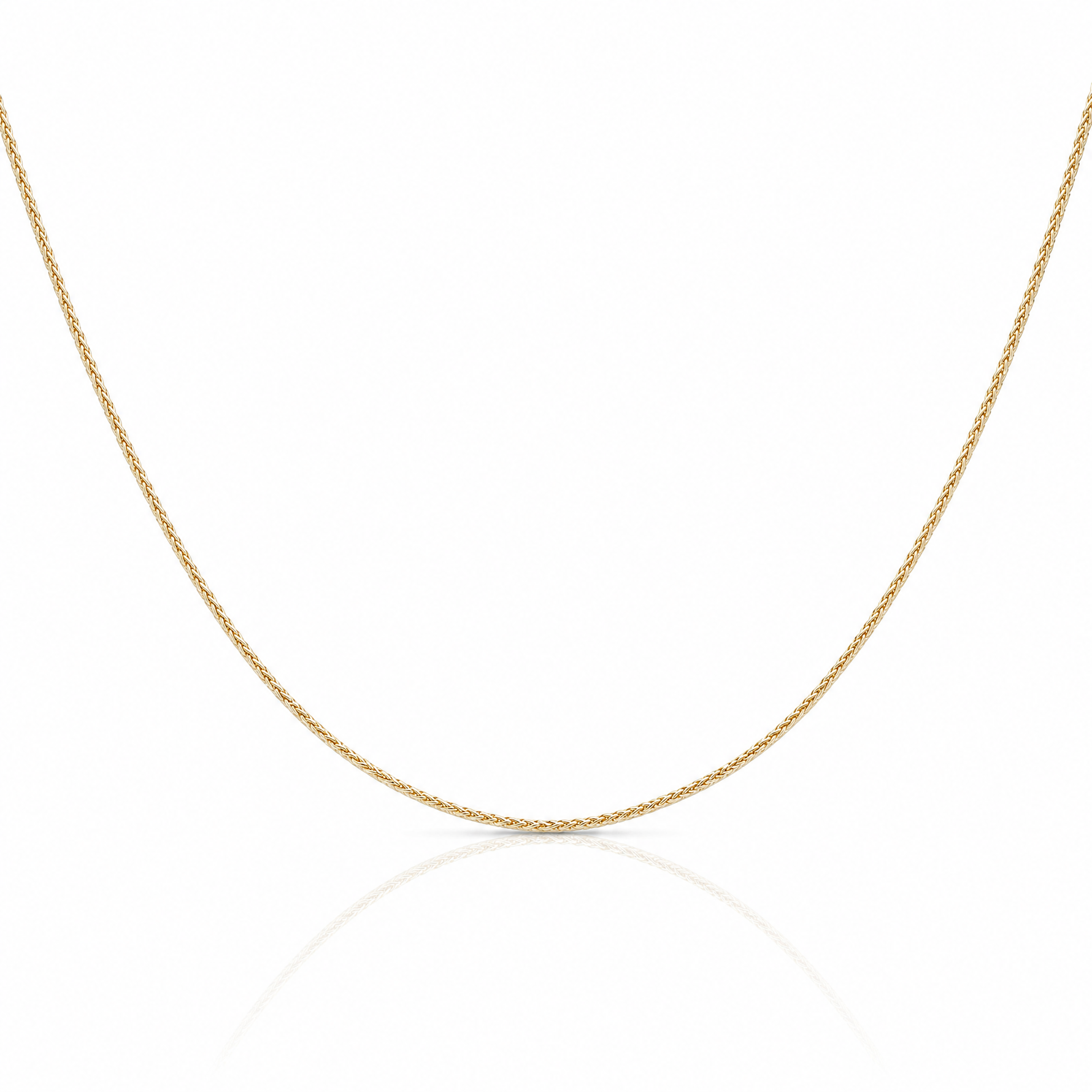 14k 1.05mm Spiga with Lobster Clasp Chain - Lifestyle View