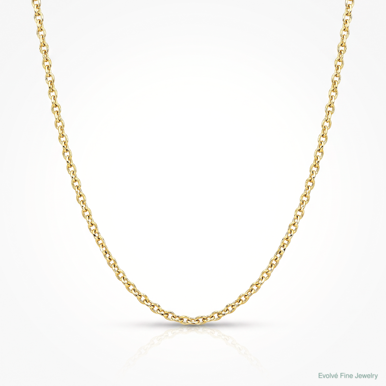 14k .6mm D/C Round Open Link Cable Chain - Lifestyle View