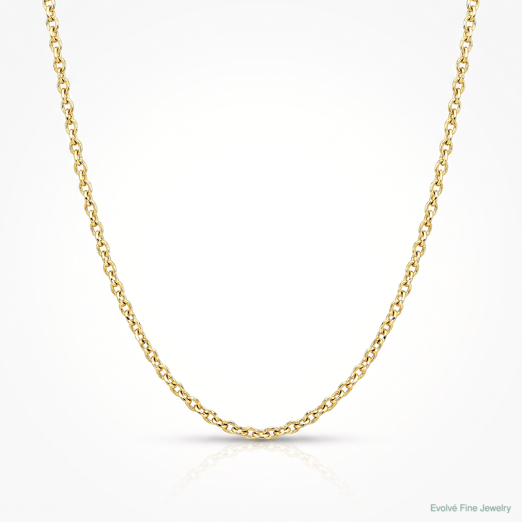 14k .6mm D/C Round Open Link Cable Chain - Lifestyle View