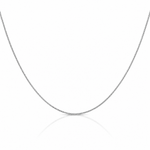 14k White Gold .85mm D/C Spiga with Spring Ring Clasp Chain - Lifestyle View