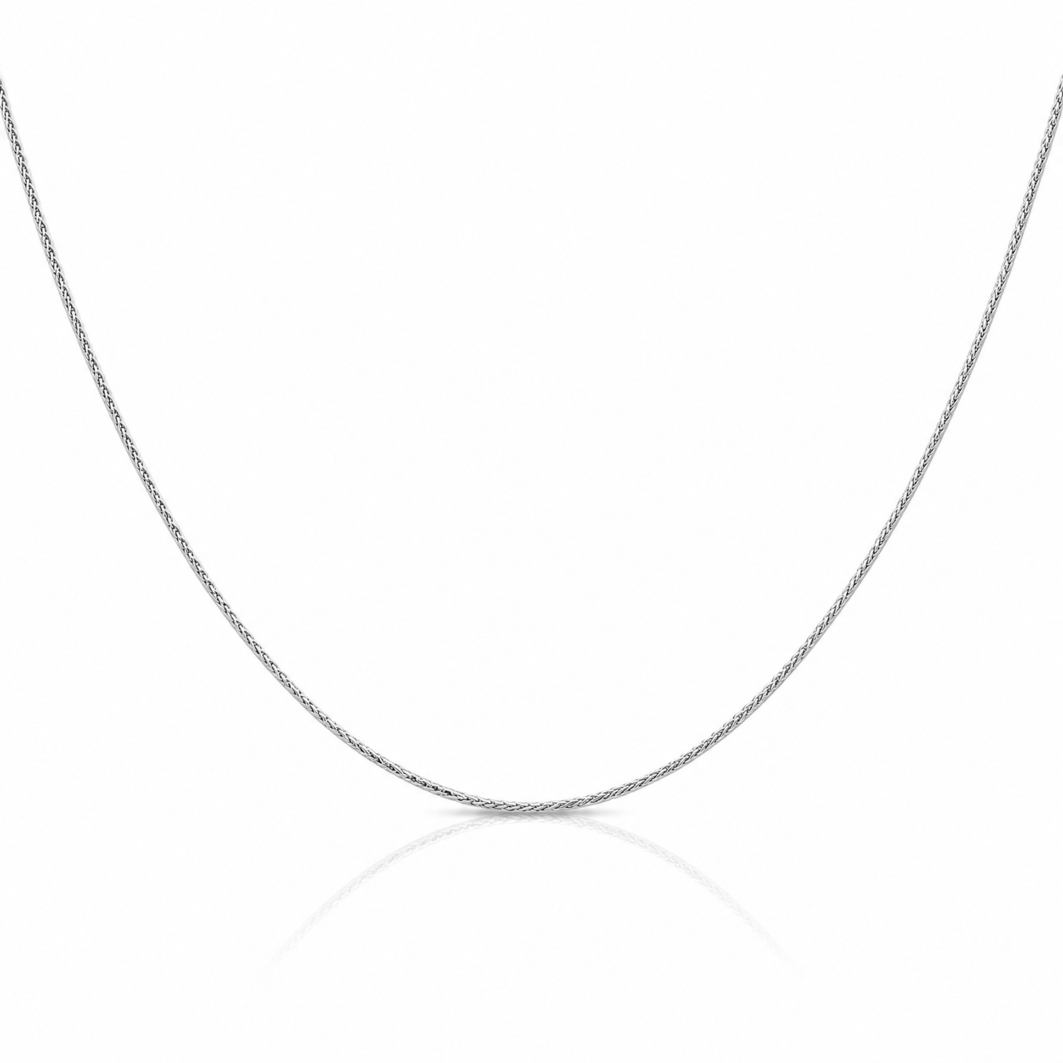 14k White Gold .85mm D/C Spiga with Spring Ring Clasp Chain - Lifestyle View