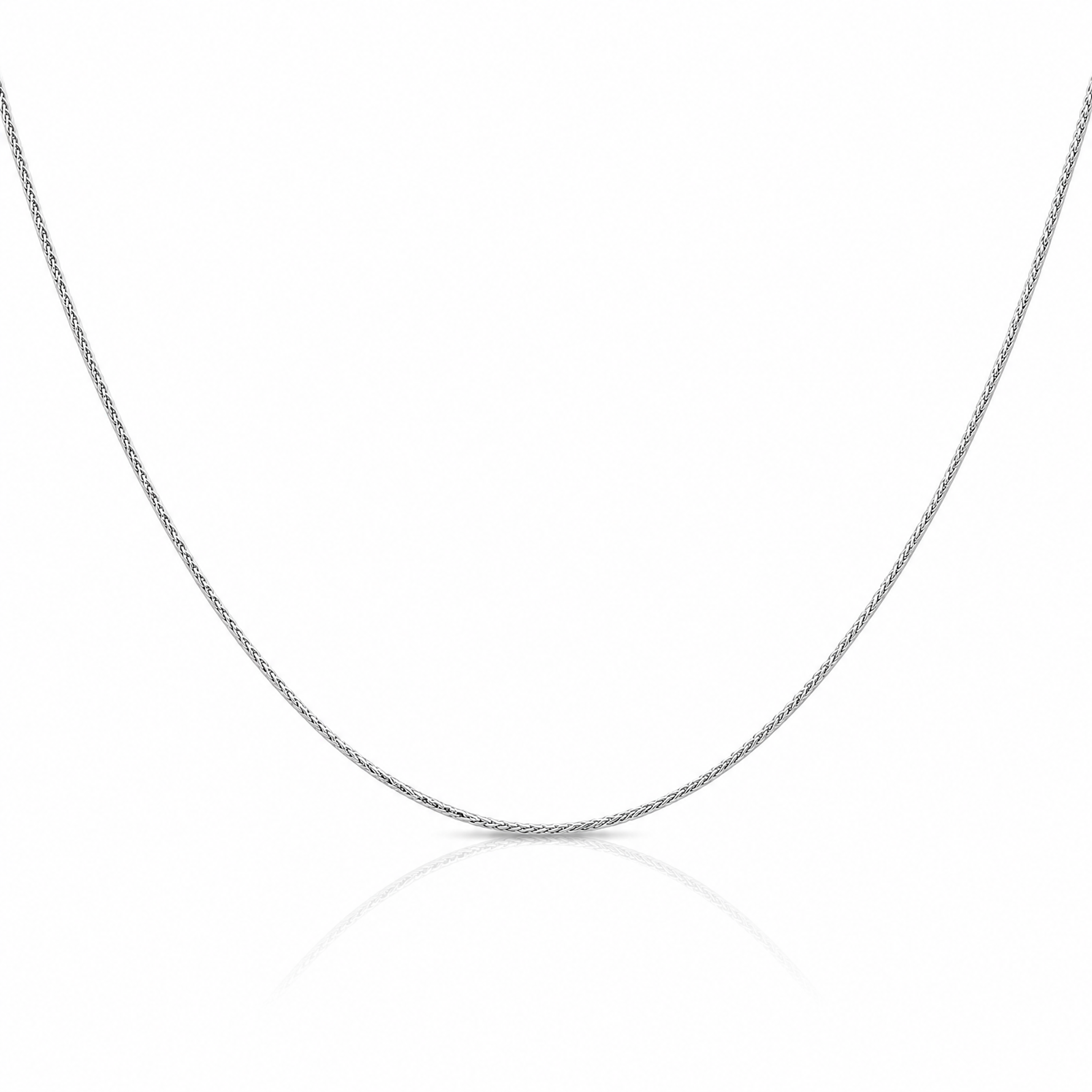 14k White Gold .85mm D/C Spiga with Spring Ring Clasp Chain - Lifestyle View