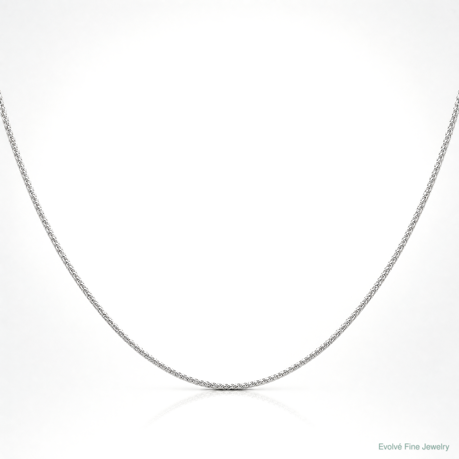 14k White Gold .85mm Spiga with Spring Ring Clasp Chain - Lifestyle View