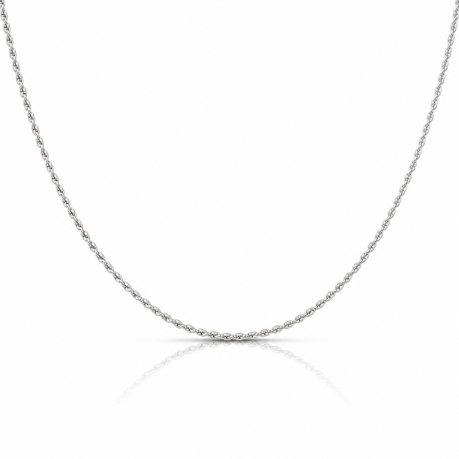 14k WG 1.1mm Baby Rope Chain - Lifestyle View