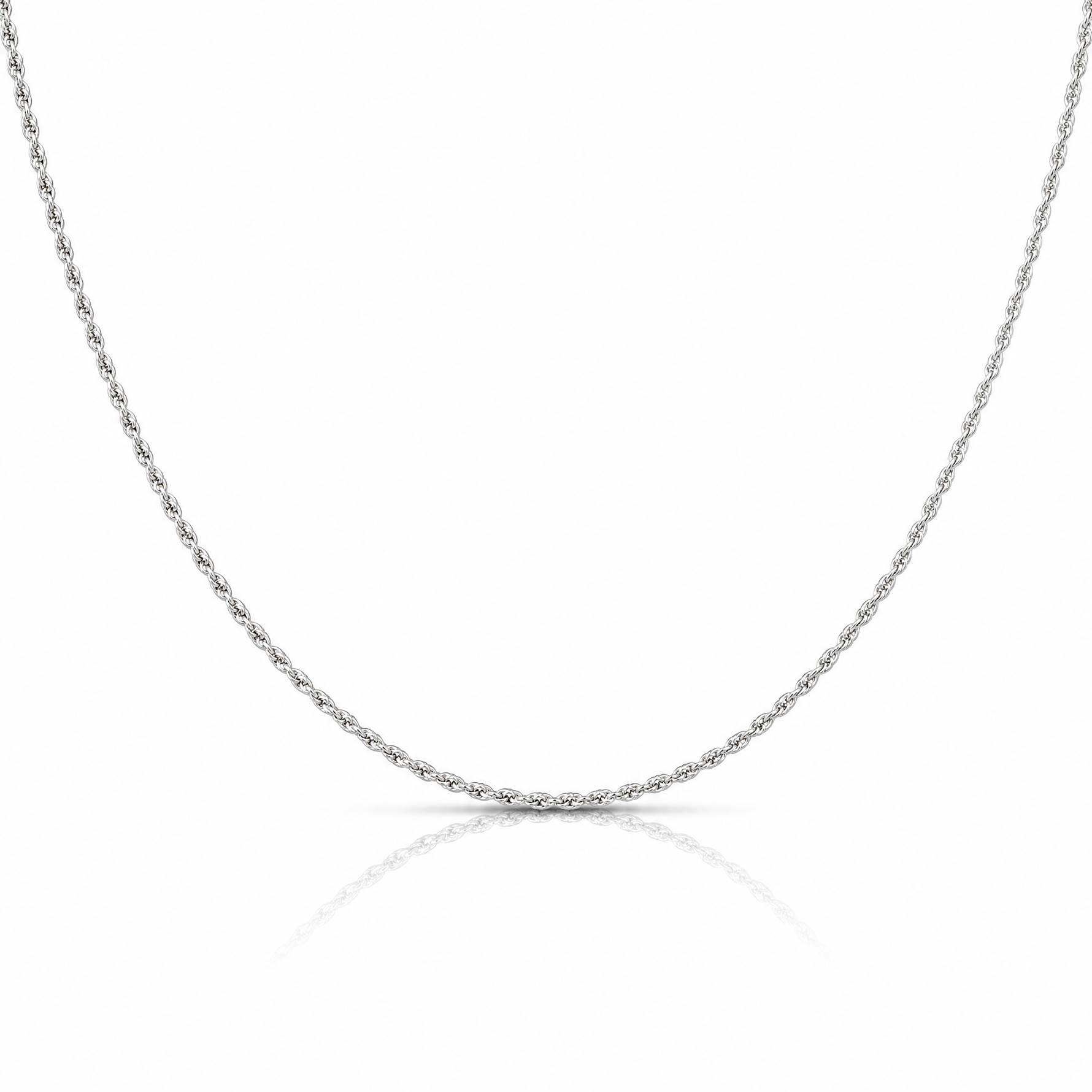 14k WG 1.1mm Baby Rope Chain - Lifestyle View