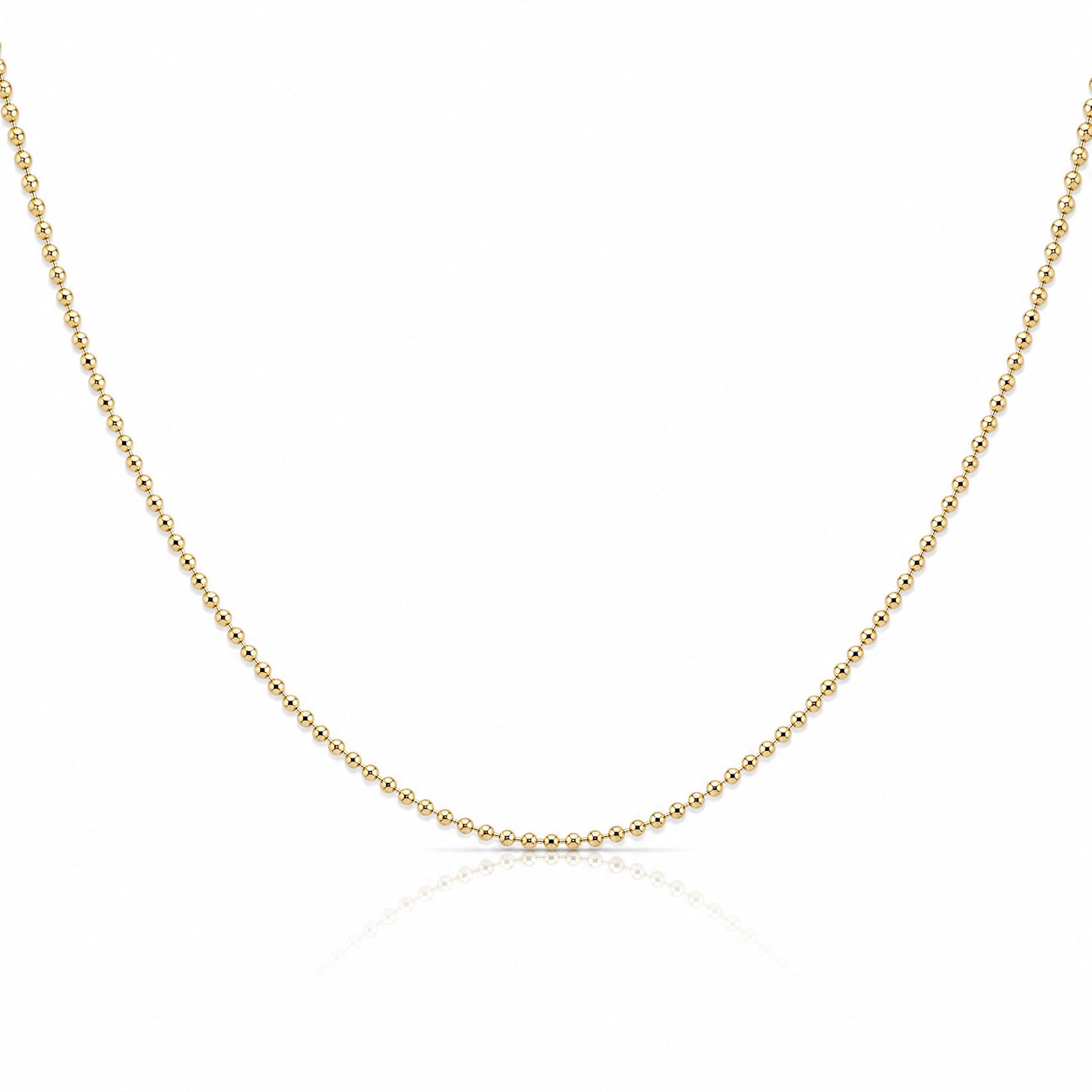 14k 1.2mm D/C Beaded Pendant Chain - Lifestyle View