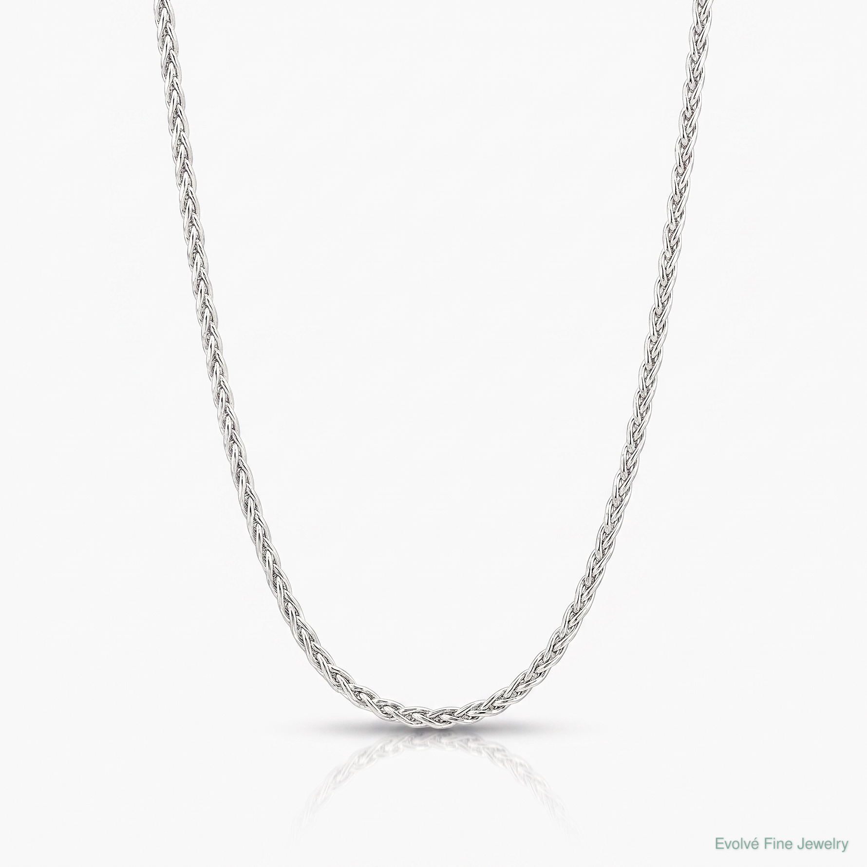 14k White Gold 1.5mm Parisian Wheat Chain - Lifestyle View