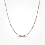 14k White Gold 1.4mm D/C Parisian Wheat Chain - Lifestyle View
